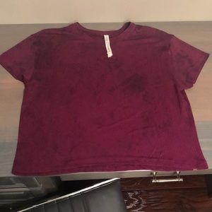 Lululemon maroon and black tie dye crop top